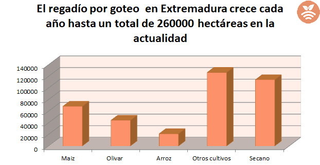 Zonas de regadío en Extremadura
