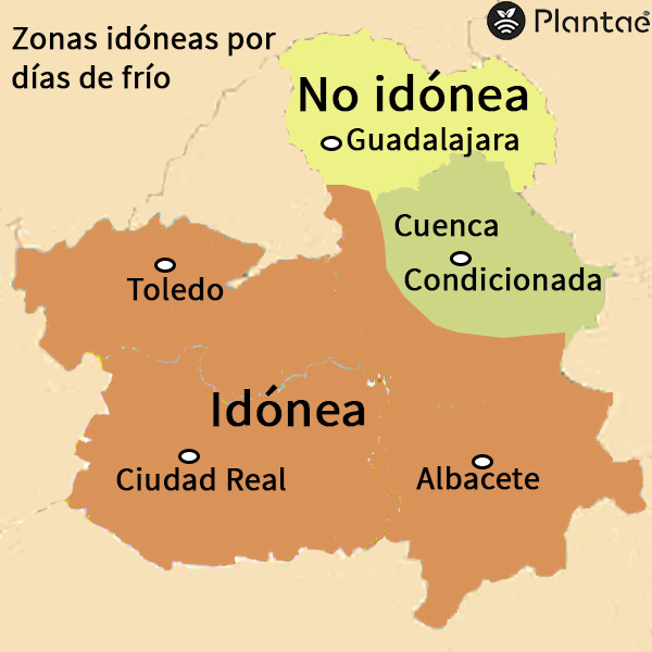 Días de frío en Castilla la Mancha para pistacho