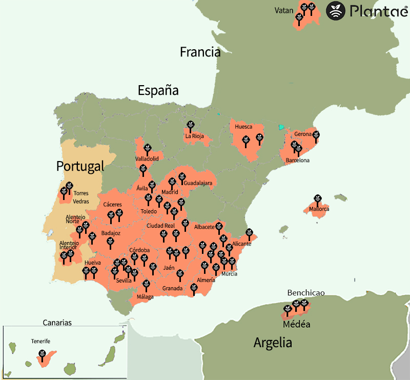Mapa de Sensores-sonda agrícolas Plantae