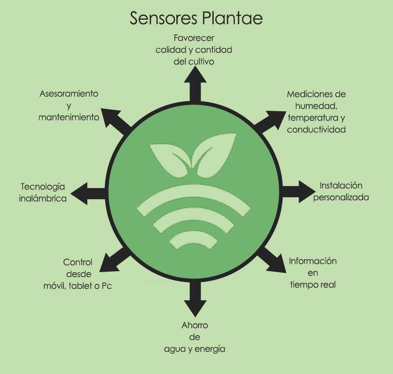 Plantae agro-riego con sensores
