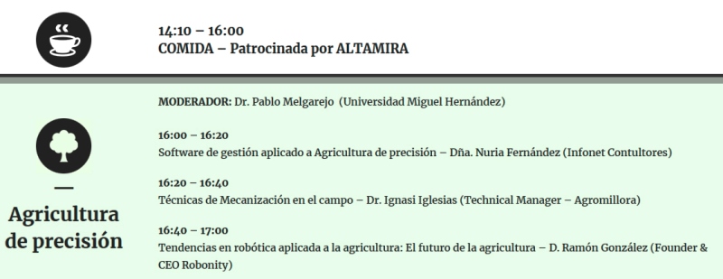 Programa de congreso de fruta de hueso en Murcia